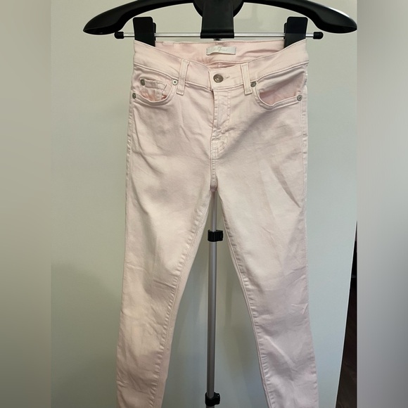 7 For All Mankind Pink Ankle Skinny Jeans - Picture 9 of 13